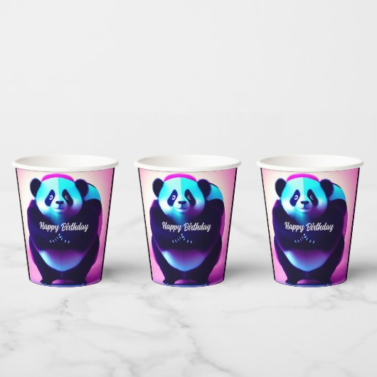 Sumo Panda der Bamboo Gnasher, Papier Cups Pappbecher (Multi)
