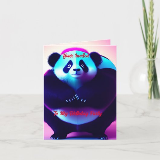 Sumo Panda The Bamboo Gnasher, Einladung zum Gebur (Vorderseite)