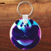 Sumo Panda The Bamboo Gnasher, Round Keyring Schlüsselanhänger (Vorderseite)