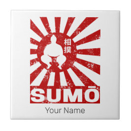 Sumo Retro Wrestler Vintages japanisches Design Fliese