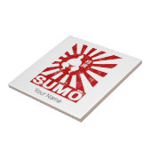 Sumo Retro Wrestler Vintages japanisches Design Fliese (Seite)