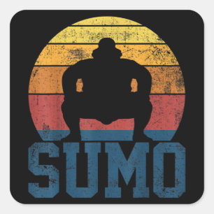 Sumo-Ringen Sumo-Ringer Vintage Quadratischer Aufkleber