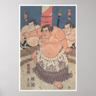 Sumo-Ringer-Kunstprint Japanisch Vintage Japan Poster