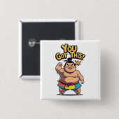 Sumo-Ringer mit der Motivation "Du Got das!" Button (Vorne & Hinten)