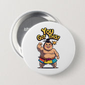 Sumo-Ringer mit der Motivation "Du Got das!" Button (Vorne & Hinten)