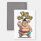 Sumo-Ringer mit der Motivation "Du Got das!" Magnet (Vorderseite/Rückseite)