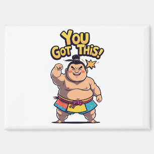 Sumo-Ringer mit der Motivation "Du Got das!" Magnet