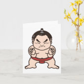 Sumo-Ringkämpfer-Cartoon-Japan-Japaner-Wrestling Karte (Gelbe Blume)