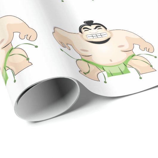 Sumo-Ringkämpfer Geschenkpapier (Rolleneckpunkt)