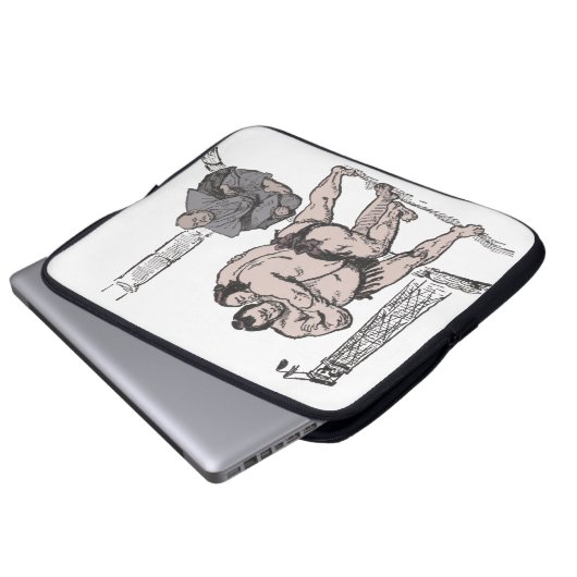 Sumo-Ringkämpfer Laptopschutzhülle (Vorne Knopf)