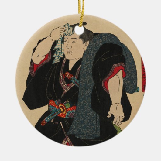 Sumo-Ringkämpfer Somagahana Fuchiemon Keramikornament (Vorne)