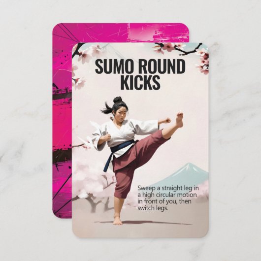 Sumo Round Kicks Fitness Card mit rosa Backing Save The Date (Vorne/Hinten)