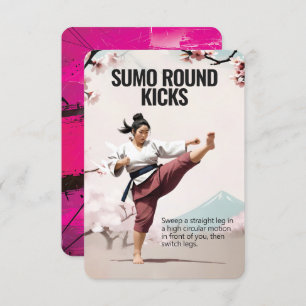 Sumo Round Kicks Fitness Card mit rosa Backing Save The Date