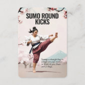 Sumo Round-Kicks-Fitness-Karte mit blauem Hintergr Save The Date (Vorderseite)