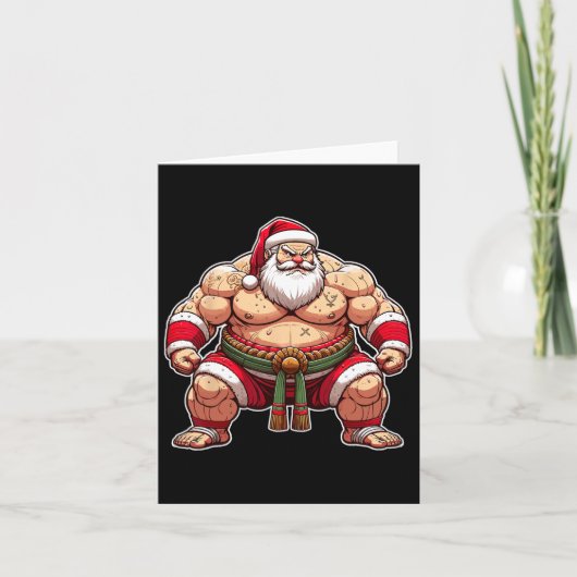 Sumo Santa Japanese Wrestler Japan Cool Weihnachte Karte (Vorderseite)