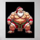 Sumo Santa Japanese Wrestler Japan Cool Weihnachte Poster (Vorne)