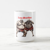 Sumo Skeleton Wrestlers in Aktion Kaffeetasse (Mittel)