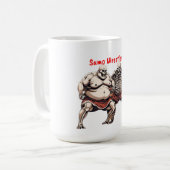 Sumo Skeleton Wrestlers in Aktion Kaffeetasse (Vorderseite Links)