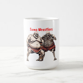 Sumo Skeleton Wrestlers in Aktion Kaffeetasse