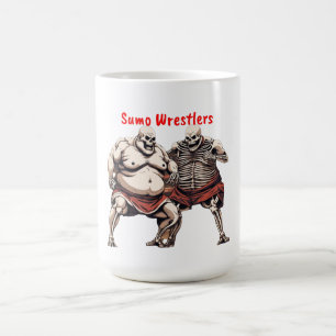 Sumo Skeleton Wrestlers in Aktion Kaffeetasse