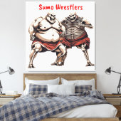 Sumo Skeleton Wrestlers in Aktion Leinwanddruck (Insitu (Schlafzimmer))