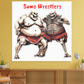 Sumo Skeleton Wrestlers in Aktion Leinwanddruck (Insitu (Wohnzimmer))