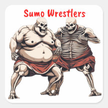 Sumo Skeleton Wrestlers in Aktion