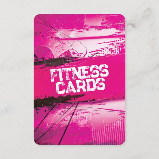 Sumo Squat Punches Fitness Card mit rosa Backing Save The Date (Rückseite)