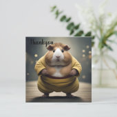 "Sumo Squeakdown: The Mighty Guinea Pig Wrestler" Dankeskarte (Stehend Vorderseite)