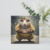 "Sumo Squeakdown: The Mighty Guinea Pig Wrestler" Einladung (Stehend Vorderseite)