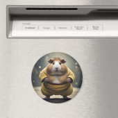 "Sumo Squeakdown: The Mighty Guinea Pig Wrestler" Magnet (In Situ (Geschirrspüler))