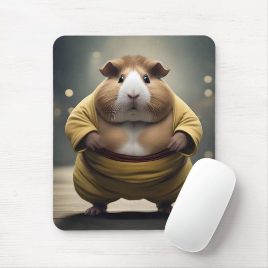 "Sumo Squeakdown: The Mighty Guinea Pig Wrestler" Mousepad (Mit Mouse)
