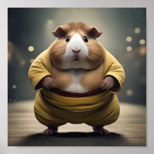 "Sumo Squeakdown: The Mighty Guinea Pig Wrestler" Poster (Vorne)