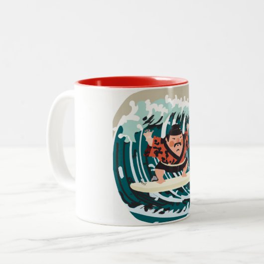Sumo Surfer Wave Rider Tasse (Vorderseite Links)