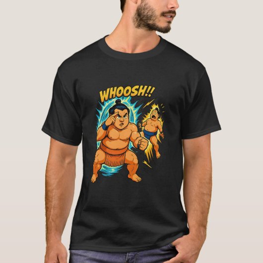 Sumo Teleport Smash – Manga Style Instant Transmis T-Shirt (Vorderseite)