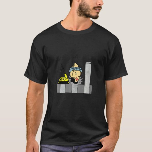Sumo Wrestler Crane Driver Construction Worker T-Shirt (Vorderseite)
