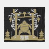 Sumo Wrestler Fleecedecke (Vorderseite (Horizontal))