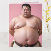 SUMO WRESTLER FUNNY BIRTHDAY BIG GREETING CARD KARTE (Gelbe Blume)