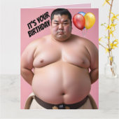 SUMO WRESTLER FUNNY BIRTHDAY BIG GREETING CARD KARTE (Gelbe Blume)