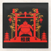 Sumo Wrestler Glasuntersetzer (Vorderseite)