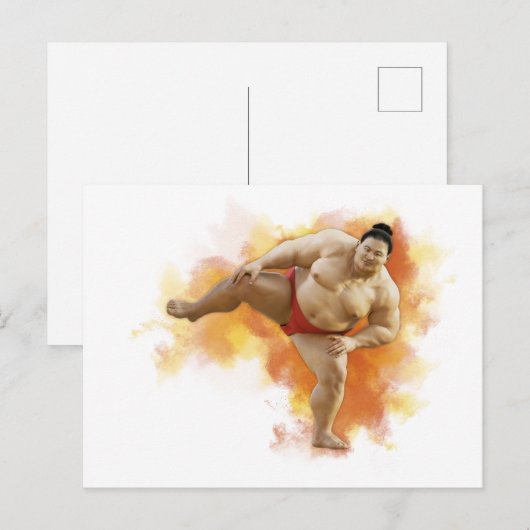 SUMO Wrestler Postkarte (Vorne/Hinten)