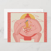 Sumo Wrestler Postkarte (Vorne/Hinten)