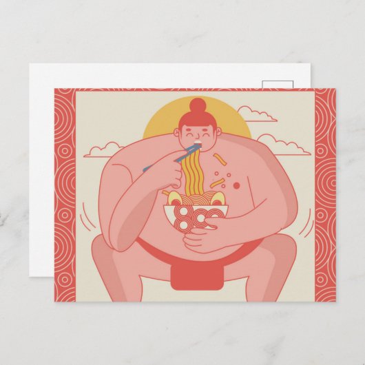Sumo Wrestler Postkarte (Vorne/Hinten)