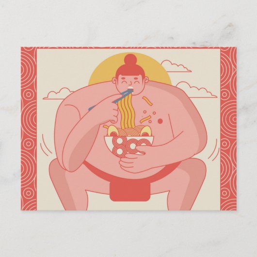 Sumo Wrestler Postkarte (Vorderseite)