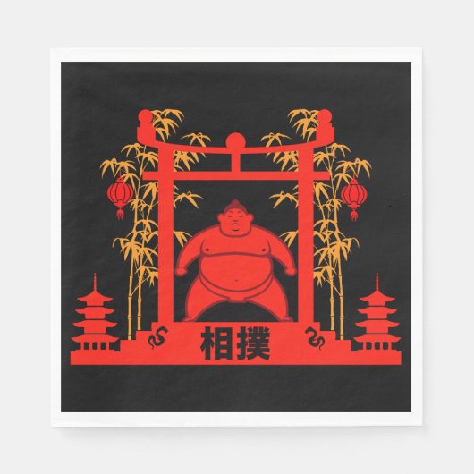 Sumo Wrestler Serviette (Vorderseite)