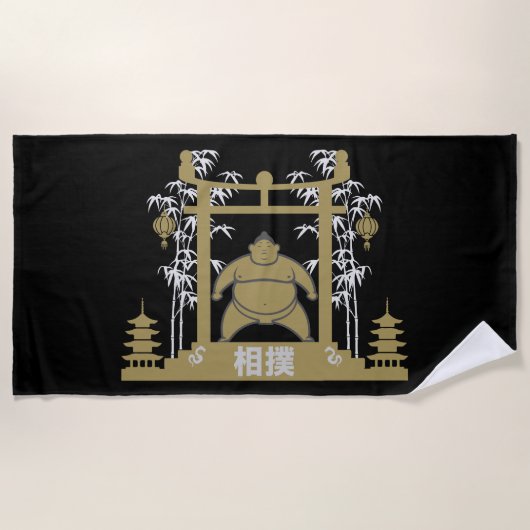 Sumo Wrestler Strandtuch (Vorderseite)