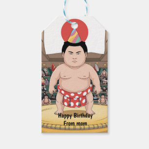 Sumo Wrestler unter dohyshi-japanischer Flagge Geschenkanhänger