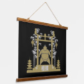 Sumo Wrestler Wandteppich Mit Holzrahmen (Gewinkelt)