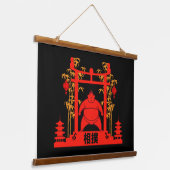 Sumo Wrestler Wandteppich Mit Holzrahmen (Gewinkelt)