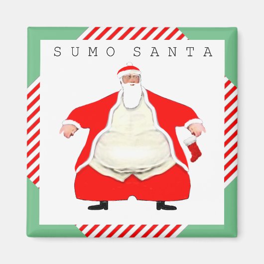 Sumo Wrestler Weihnachten Magnet (Vorne)
